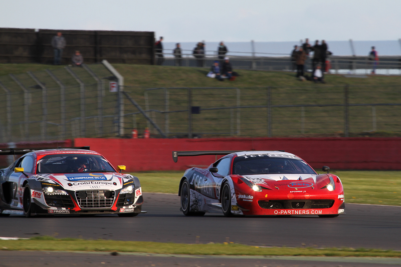 Dennis Lind i Ferrari #63 var involveret i masser af tætte kampe i løbet på Silverstone
(Foto: Jan Kaiser)